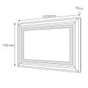 Cullin Traditional Framed Backlit LED Heated Bathroom Mirror 1000x700mm Dimension Drawing