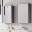 Winslow Grey Ash Single Mirrored Bathroom Cabinet 600x800mm