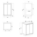 Serena Gloss White Floor Standing Vanity Unit with Ceramic Basin - 500mm Spec Drawing