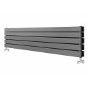 Perth Grey Double Horizontal Flat Panel Radiator 340x1800mm
