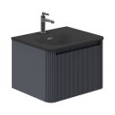 Wish Ribbed Wall Hung Vanity Unit in Charcoal