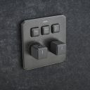Flint Triple Outlet Concealed Valve Shower Pack - Gunmetal