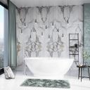 Marble roomset showing the Lambourn Modern Freestanding Acrylic Bath1700x790mm