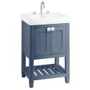 Burlington Riviera Matt Blue Floor Standing Vanity Unit with Basin 580mm