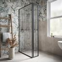 Amien Gunmetal Fluted Glass Shower Screen