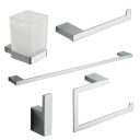 Cubic Chrome 5-Piece Bathroom Accessory Set