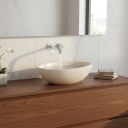 Brava Cream Travertine Texture Concrete Egg Countertop Basin 500x360mm