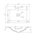 Nante Light Elm Wall Hung Vanity Unit with Ceramic Basin 600mm