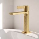 Thane Brushed Gold Basin Mono Tap & Waste 210837 roomset