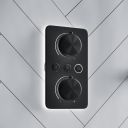 Aqualisa S1 Matt Black Smart Digital Shower Triple Outlet (Slide Rail Kit with Bath Filler and Fixed Wall Head) HP/Combi