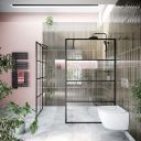 Amien Matt Black Horizontal Framed Shower Screen