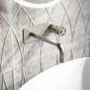 Urban Brushed Nickel Wall Mounted Basin Mixer Tap - lifestyle image