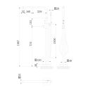 Manisa Chrome Floor Standing Bath Shower Mixer dimensions