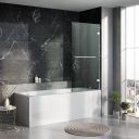 Lanka Chrome Hinged Bath Screen with Towel Rail
