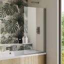 Moxby Gunmetal Pivot Bath Screen