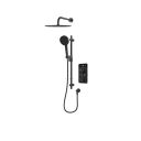 Aqualisa S2 Matt Black Smart Digital Shower Dual Outlet (Slide Rail Kit with Fixed Wall Head) Gravity Pumped