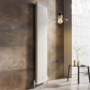 Upton White Double Vertical Column Radiator 1800x380mm