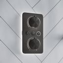 Aqualisa S1 Gunmetal Smart Digital Shower Triple Outlet (Slide Rail Kit with Bath Filler and Fixed Wall Head) Gravity Pumped