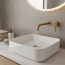 Orbit White Square Countertop Basin