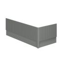 Bryce 800mm Ribbed Grey End Bath Panel with Corner Post