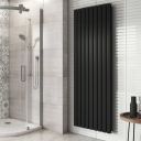 Perth Matt Black Double Vertical Flat Panel Radiator 1800x610mm