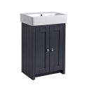 Tavistock Lansdown Dark Grey Floor Standing Vanity Unit with Two Tap Hole Basin 575mm