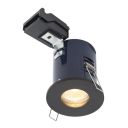 Round Matt Black Fire Rated LED Shower Light