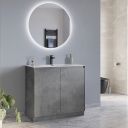 Odion Concrete Floor Standing Vanity Unit with White Basin 900mm