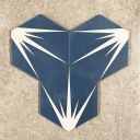 Lotus Hex Matt Blue Hexagon Porcelain Tile - 198x228mm Configuration 1