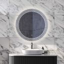 Crystal Round Circle Illuminated LED Heated Bathroom Mirror 600x600mm