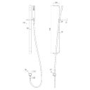 Liva Square Shower Slider Rail Spec Drawing