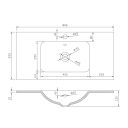 Nante Light Elm Wall Hung Vanity Unit with Glass Basin 800mm