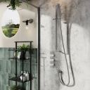 Liva Chrome Square Shower Slide Rail Shower Kit