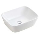 Calgary Ribbed White Rectangle Countertop Basin