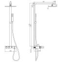 Baylin Aris Round Thermostatic Chrome Shower Pack Spec Drawing