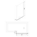 Lorenz Chrome Pivot L-Shape Bath Screen