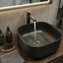 Micheli Matt Black Square Countertop Basin