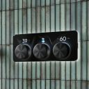 Aqualisa S3 black Horizontal Controls detailed view upon a teal tiled background