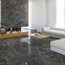 Lyons Black Marble Matt Porcelain Tile 450x1200mm