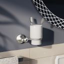 Warwick Brushed Nickel Traditional Tumbler & Holder