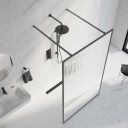 Amien Gunmetal Framed Fluted Glass Shower Screen