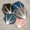 Lotus Hex Matt Grey Hexagon Porcelain Tile - 198x228mm Configuration Range