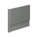 Bryce 800mm Ribbed Grey End Bath Panel with Corner Post