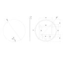 Felix Round Circle Backlit LED Heated Bathroom Mirror 700x700m Dimension Technical Drawing