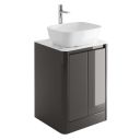 Callerton Titanium Grey Floor Standing Vanity Unit with White Marble Worktop 550mm