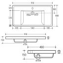 Erin ceramic basin dimensions