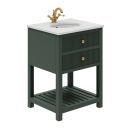 Addison Ribbed Green 600mm Floor Standing Vanity Unit