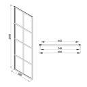 Amien Matt Black Grid Framed Shower Screen 680mm Spec Drawing