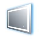 Feechi White & Blue LED Light Backlit Bathroom Mirror 800x600mm Blue Lighting