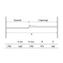 Ryland Sliding Shower Door 1700mm Spec Drawing
